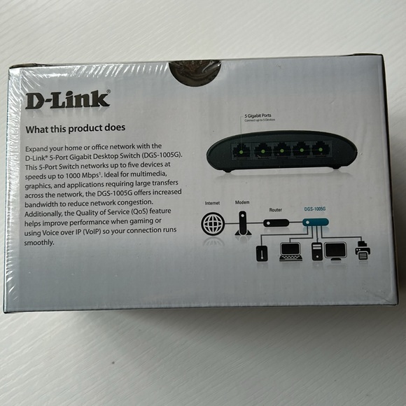New in box D-Link 5 port gigabit Ethernet switch - Picture 4 of 5